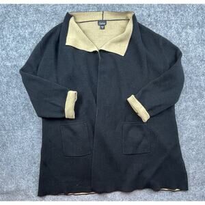 Simply Emma Cardigan Sweater Womens 2X Black Gold Quiet Luxury Career